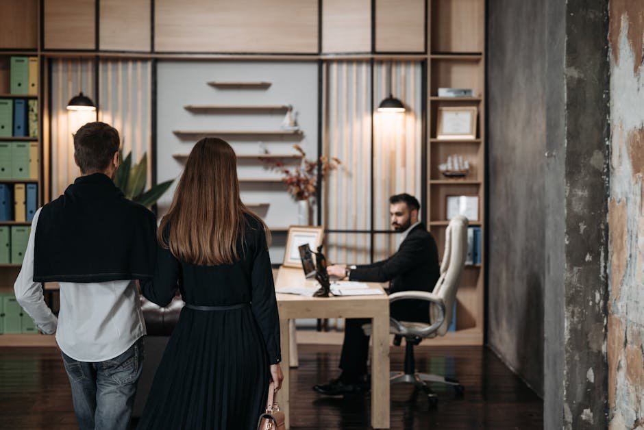 Professional walking back into office building after mental health leave