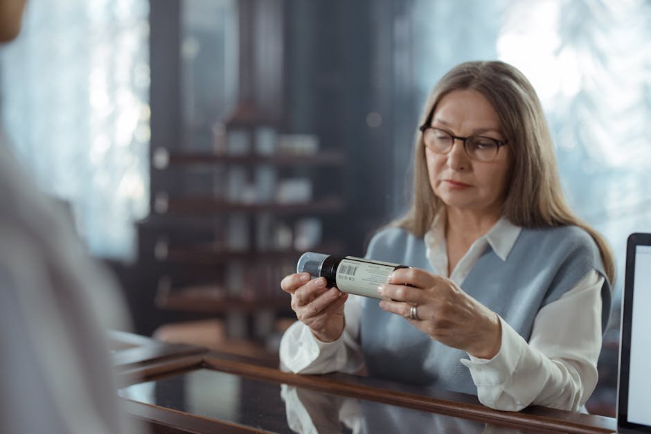 Pharmacist reviewing medication interaction list to identify serotonin syndrome risk