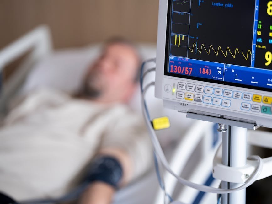 Intensive care unit room with monitors during management of neuroleptic malignant syndrome